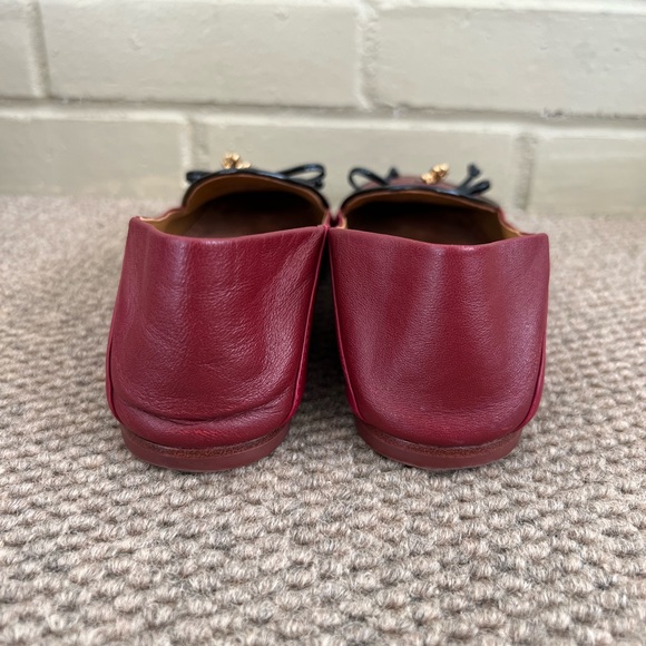 Tory Burch Croc Embossed Charm Loafers Mule Flats Red Women’s Size 6.5 Step Down - Picture 9 of 10